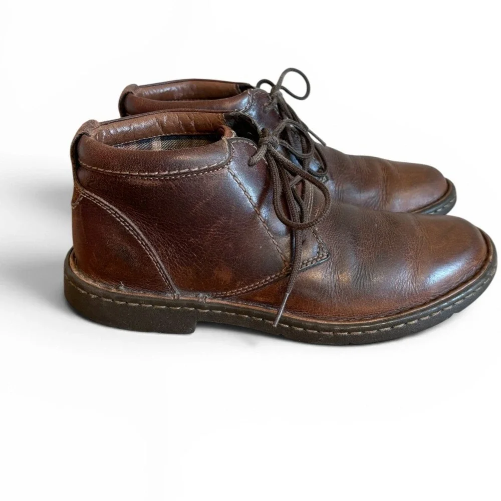Clarks Stratton Limit‎ Mens Dark Brown Leather Chukka Ankle Boots Size 7.5 M